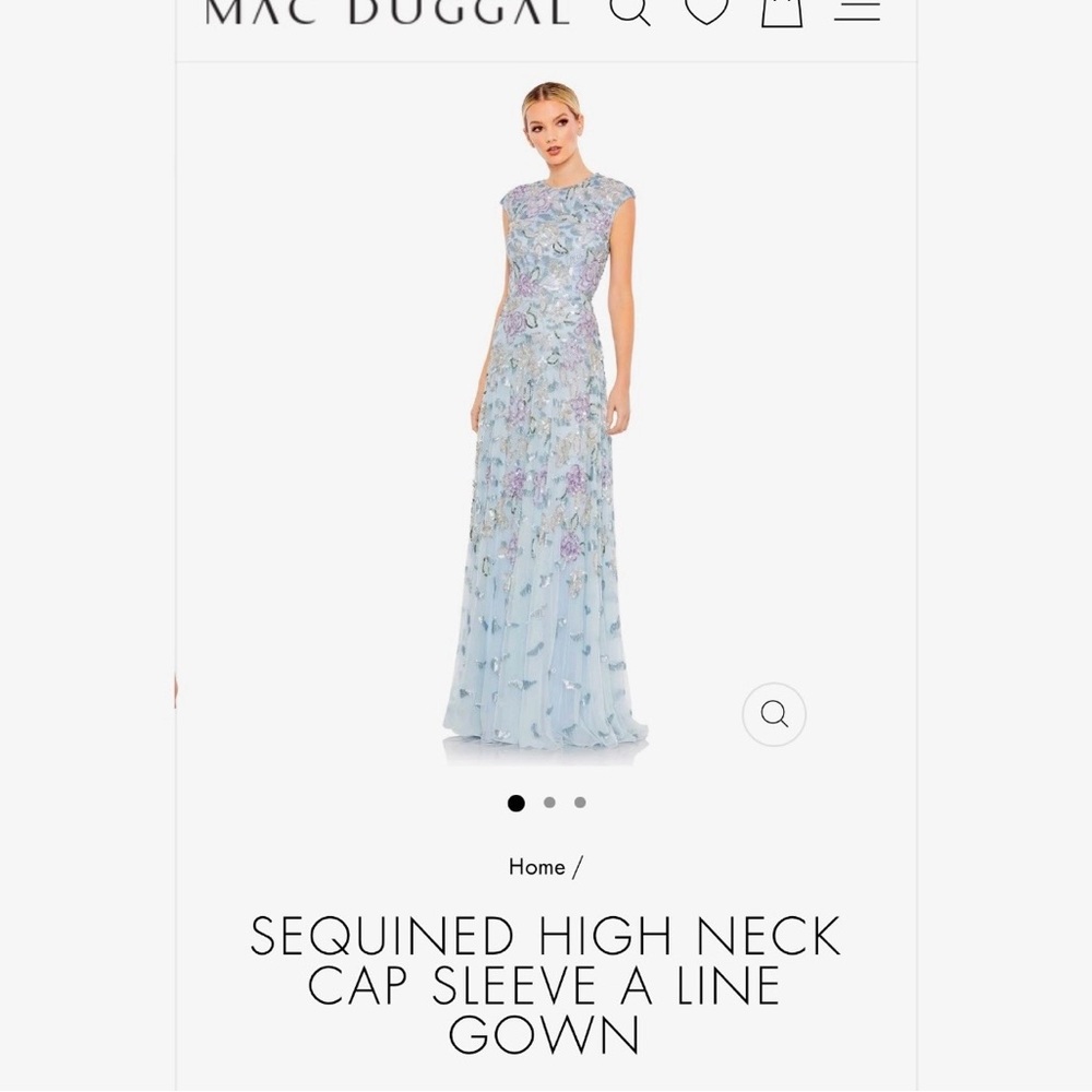Mac Duggal Sequined High Neck Gown